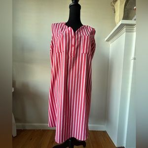 New York and Company salmon striped sleeveless stretch tunic